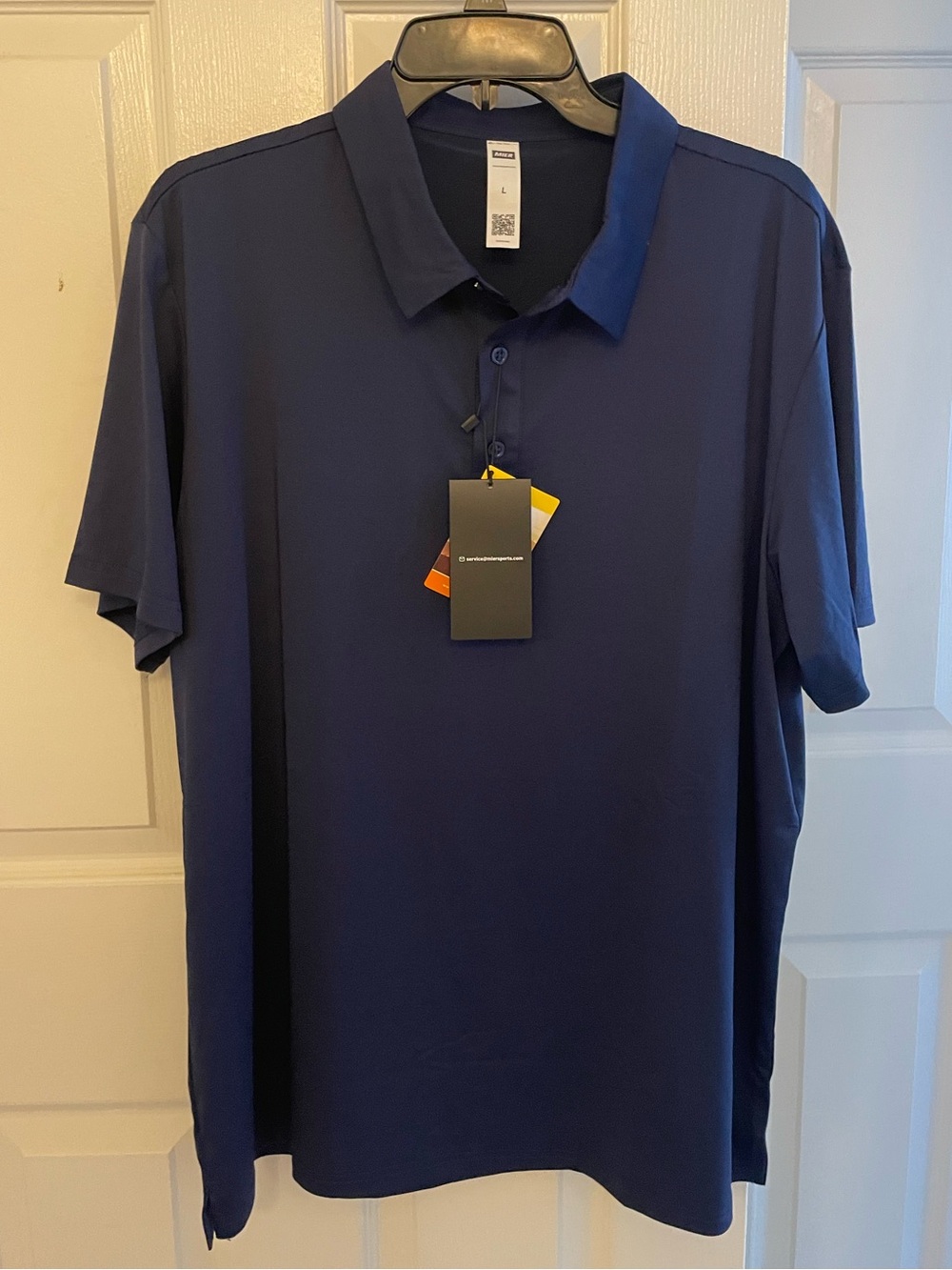 Mier men’s golf shirt short sleeve Sz L, NWT navy blue